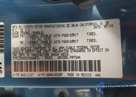 2019 Toyota Tacoma Trd Sport z USA, uszkodzony, nr VIN 3TMCZ5AN2KM260071